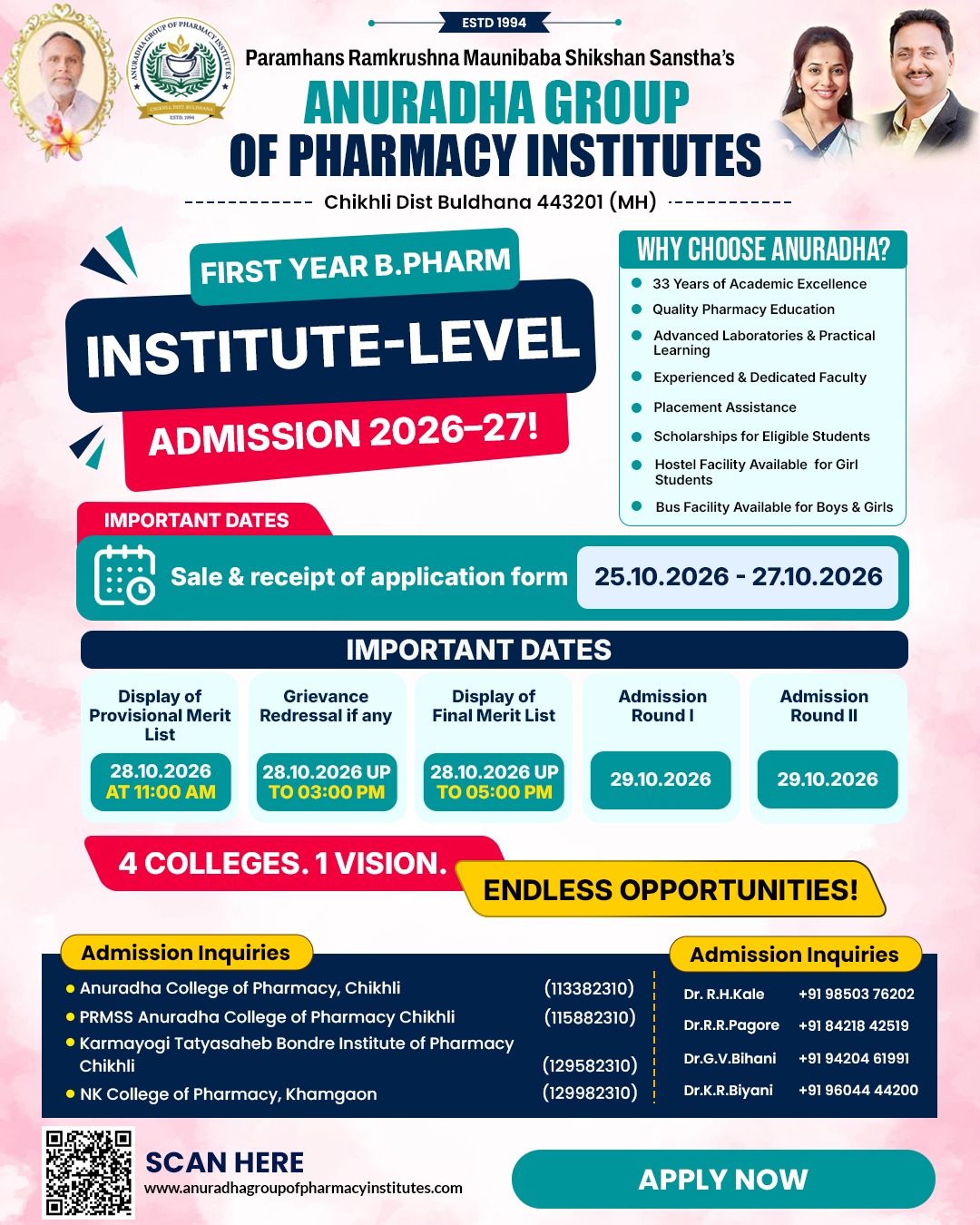 First Year B.Pharm Admission